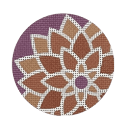 Round Graphic Flower Orange  FL14