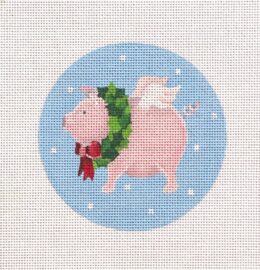 Flying Pig with Wreath  FP03
