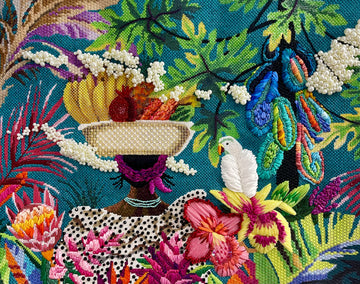 Chair Design - Turquoise Tropical Floral  FF366