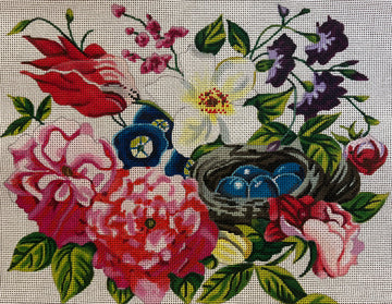 Bird Nest & Wildflowers  FF297