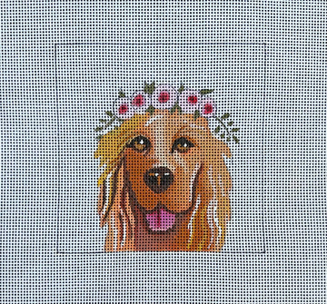 Golden Retriever with Floral Crown  IN084