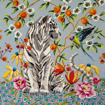 White Tiger On Light Blue   AN474