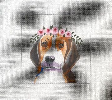 Beagle with Floral Crown  IN089