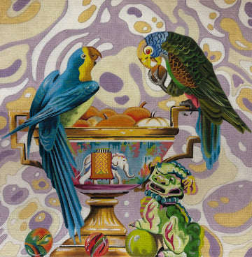 Parrots With Fruit Bowl  AN603