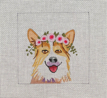 Corgi with Floral Crown  IN088