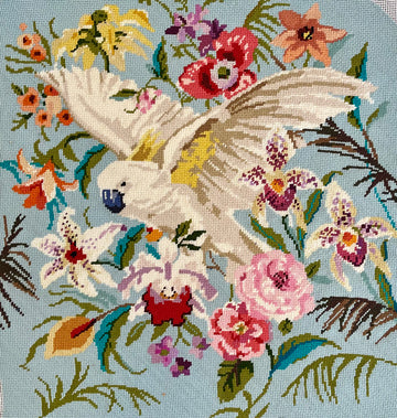 Cockatoo On Blue with Flowithers  FF338