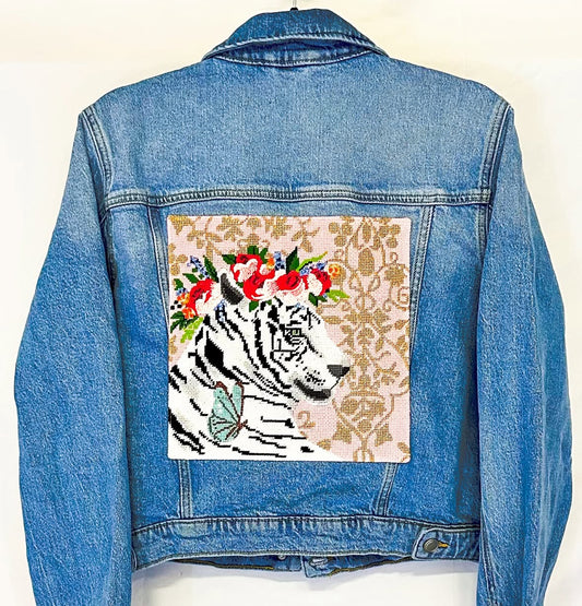 White Tiger with Floral Crown  AN410