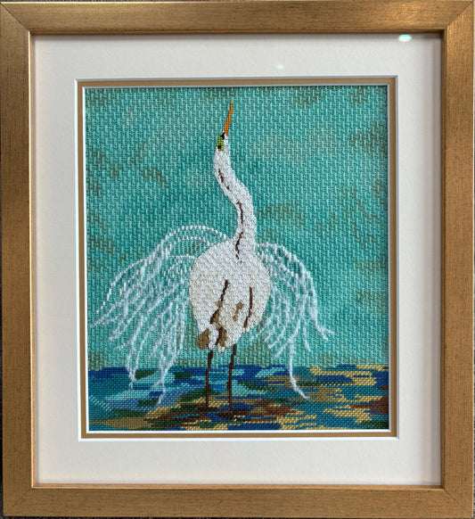 Egret with Border  AN104
