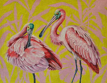 Spoonbill with Palm Leaves  AN531