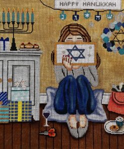 Hanukkah Stitching Girl GEP347