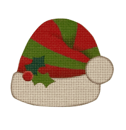 Red and Green Striped Elf Hat  HA06
