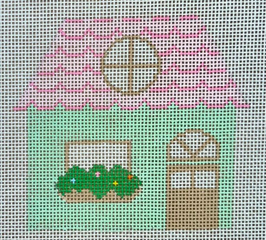 Cottage - Green & Pink   HB-403