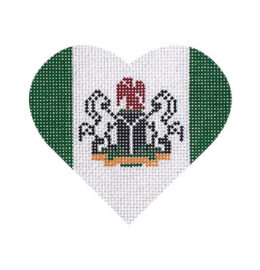 Nigerian Flag Heart  HT42