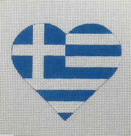 Greek Flag Heart  HT23