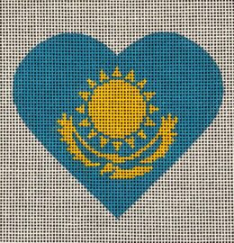 Kazakhstan Flag Heart  HT29