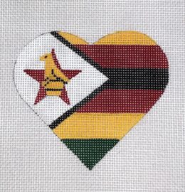 Zimbabwe Flag Heart  HT32