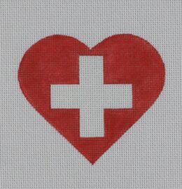 Swiss Flag Heart  HT40