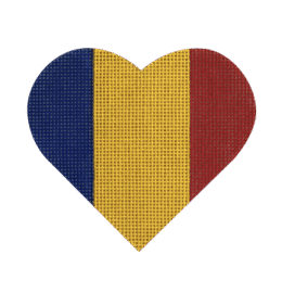 Romanian Flag Heart  HT44