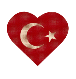 Turkish Flag Heart  HT47