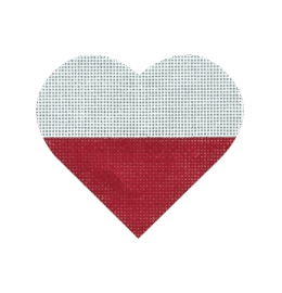 Polish Flag Heart  HT48