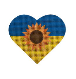 Ukrainian Flag Heart, Sunflower  HT51