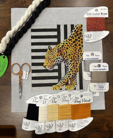 Leopard On B/W Stripes  TB012