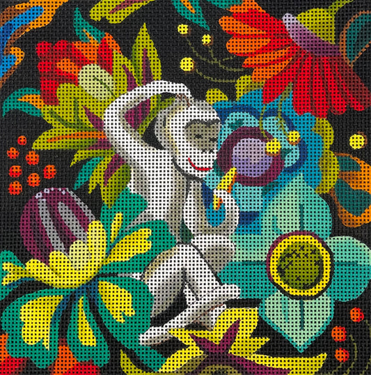 Floral/White Monkey  AN163