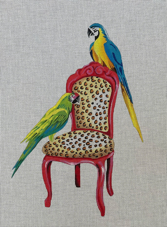 Parrots On Chair  AN188