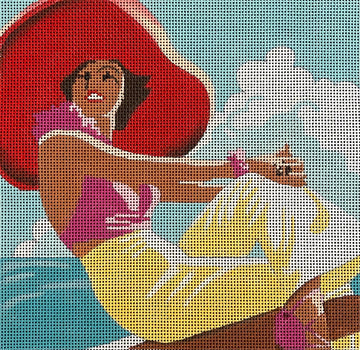 Lady In Red Hat-People  PE103