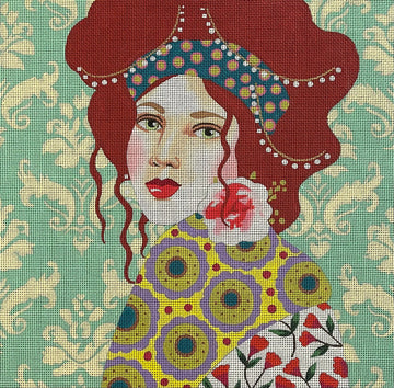Lady with Mint Bkgd  PE239