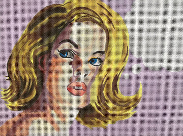 Blonde On Lavender with Text Bubble  PE244