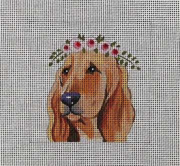 Bloodhound with Floral Crown  IN091