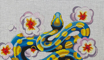 Blue Snake with Flowithers  CL038