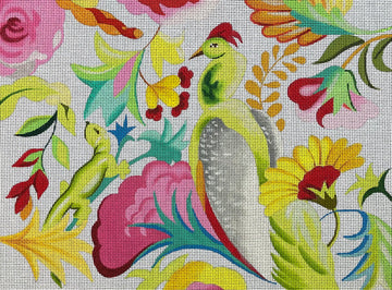 Stylized Lizard,Parrot,Floral  FF308