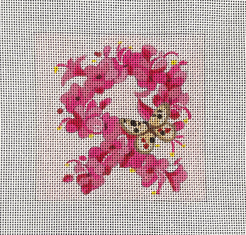 Floral Pink Ribbon  IN239