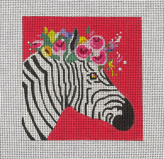 Zebra with Floral Crown  IN237