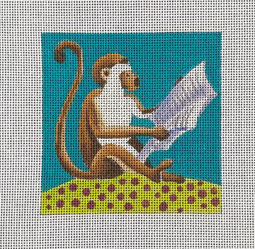 Monkey Reading Newspaper  IN248