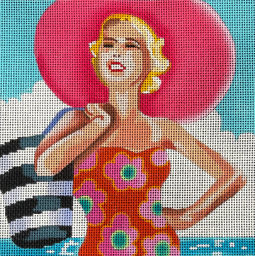Vintage Beach Lady  PE232