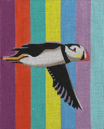 Puffin On Stripes  TB003