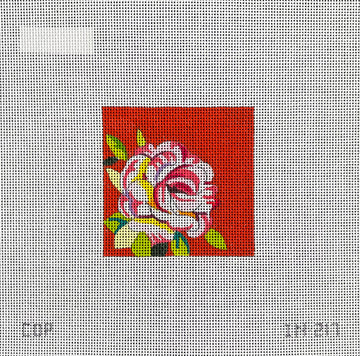 Pink Rose with Coral Bkgd  IN217