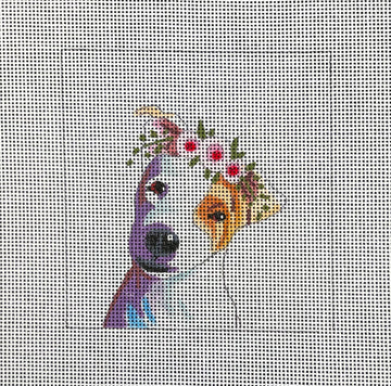Jack Russell with Floral Crown  IN087