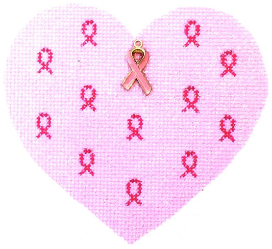 Pink Ribbon Heart Pink HB-707