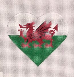 Wales Flag Heart  HT37