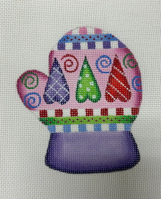 Mitten Ornament with Hearts UNK28