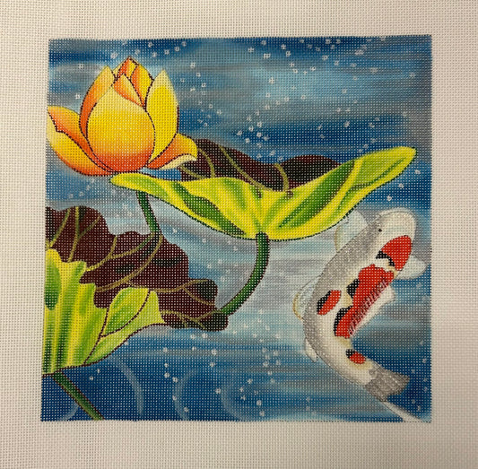 Koi with Lily Pad HPAO123