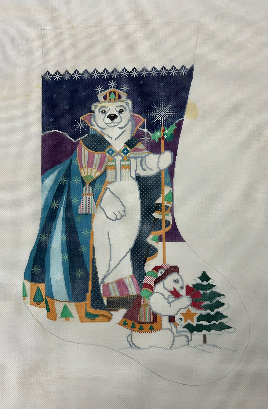 Polar Bear Santa Stocking CS15