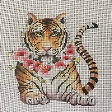 Tiger with Floral Collar   AN517