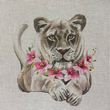 Lioness with Floral Collar   AN519