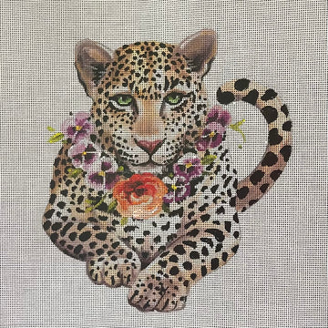 Leopard with Floral Collar   AN518