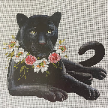 Panther with Floral Collar   AN521